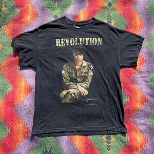 VINTAGE JOHN LENNON REVOLUTION BAND T SHIRT SIZE MEDIUM GOOD CONDITION BLACK